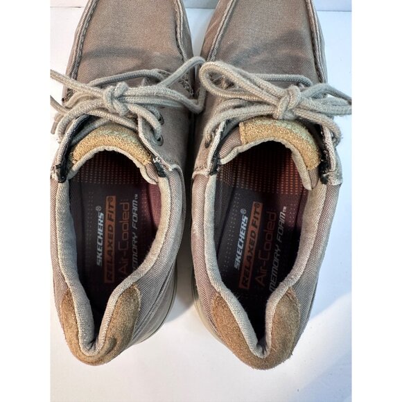 Skechers Mens Sz 9 Relaxed Fit Elent  Sage Casual Canvas Heel Pillow Shoes SN 69 - Picture 9 of 11